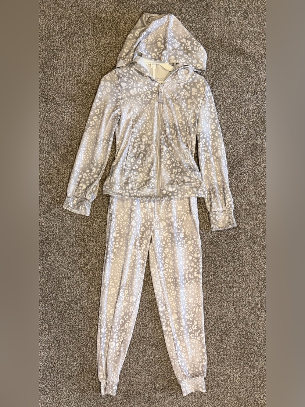 Carters Gray Leopard Print Hooded Jogger Set